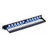 Techly UTP Patch Panel 24 Places RJ45 Cat.6A Inclined Output 1U Melns