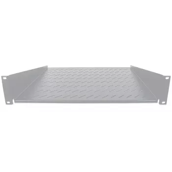 Intellinet 19 collu konsoles plaukts, 2U, 2 punktu priekšējā stiprināšana, 400 mm dziļums, ventilējams, maks. 25 kg, pelēks, trīs gadu garantija