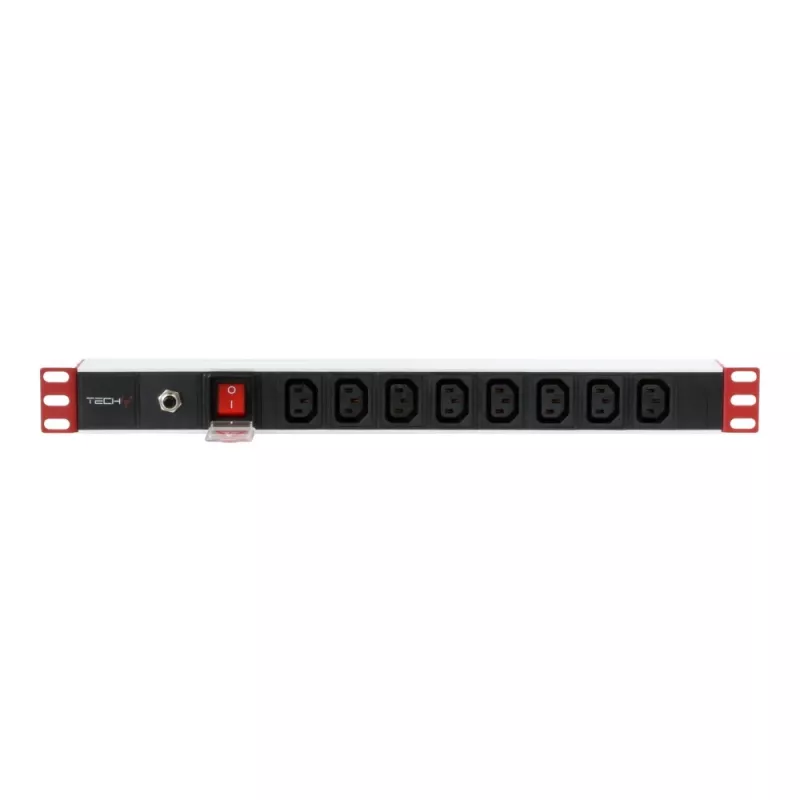 Barošanas sadalītājs Techly Rack 19 collu barošanas līnija 1U 8 rozetes C13