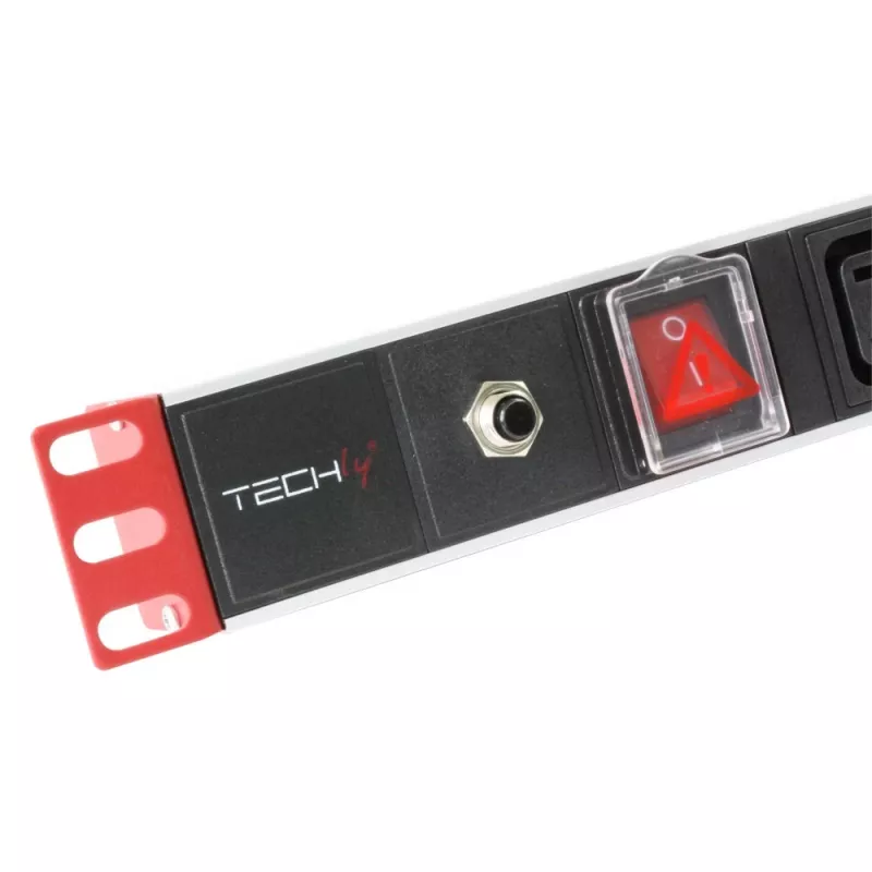Barošanas sadalītājs Techly Rack 19 collu barošanas līnija 1U 8 rozetes C13