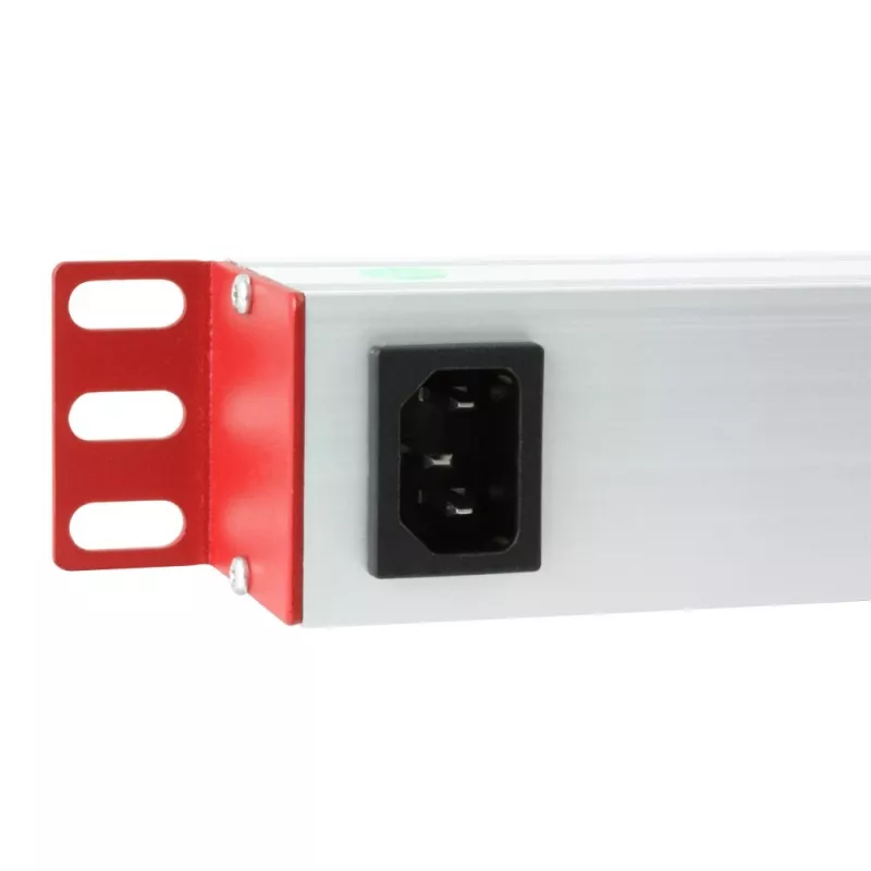 Barošanas sadalītājs Techly Rack 19 collu barošanas līnija 1U 8 rozetes C13
