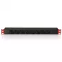 Techly Multi-Socket 8 rozetes statīvam 19 collu C14 spraudnis 1 HE melns sarkans
