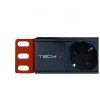 Techly Multi-Socket 8 rozetes statīvam 19 collu C14 spraudnis 1 HE melns sarkans