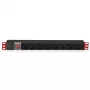 Techly I-CASE STRIP-18C20 strāvas sadales bloks (PDU) 8 maiņstrāvas izejas 1U melns, sarkans
