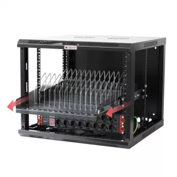 Rack shelf Techly I-CABINET-TRAY14BK Melns 4U 19 inch