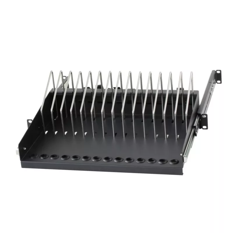 Rack shelf Techly I-CABINET-TRAY14BK Melns 4U 19 inch