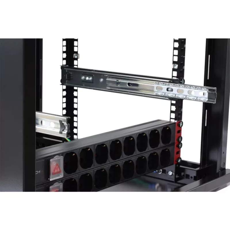 Rack shelf Techly I-CABINET-TRAY14BK Melns 4U 19 inch
