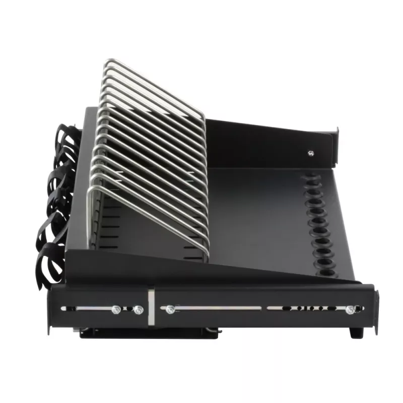Rack shelf Techly I-CABINET-TRAY14BK Melns 4U 19 inch