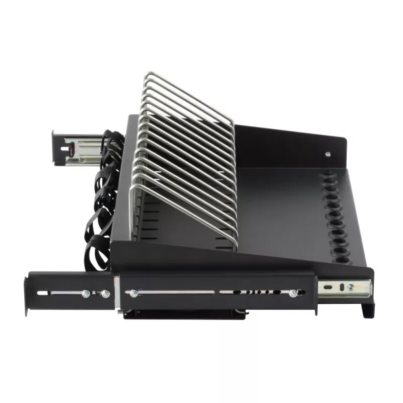 Rack shelf Techly I-CABINET-TRAY14BK Melns 4U 19 inch