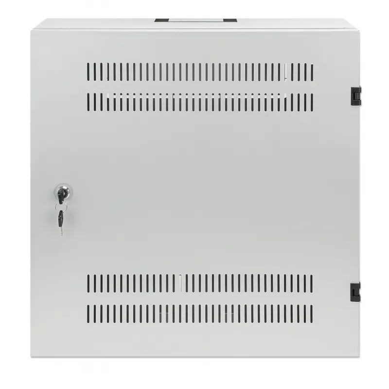 Intellinet Low-Profile 19 collu sienas skapis ar 4U horizontālajām un 2U vertikālajām sliedēm, plāns, vietu taupošs korpuss ar tikai 170 mm dziļumu, ideāli piemērots AV, multivides un novērošanas lietojumiem, samontēts, pelēks RAL 7035