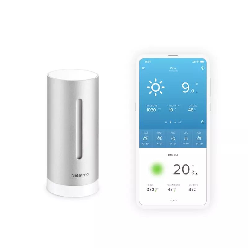 Netatmo Additional Smart Indoor Module, bezvadu, 0,3°, 3%, duralumīnijs, alumīnijs, AAA