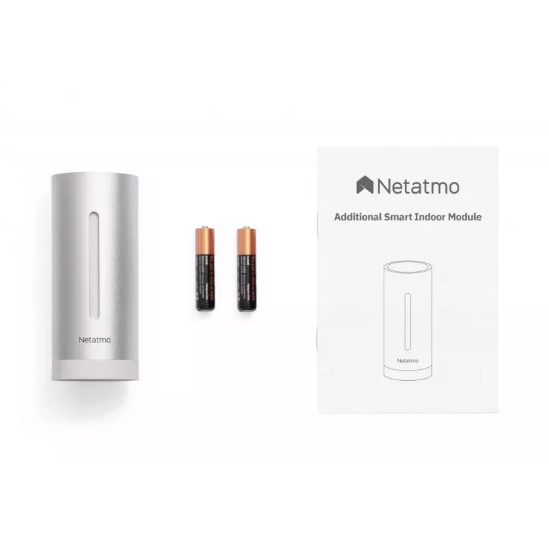 Netatmo Additional Smart Indoor Module, bezvadu, 0,3°, 3%, duralumīnijs, alumīnijs, AAA