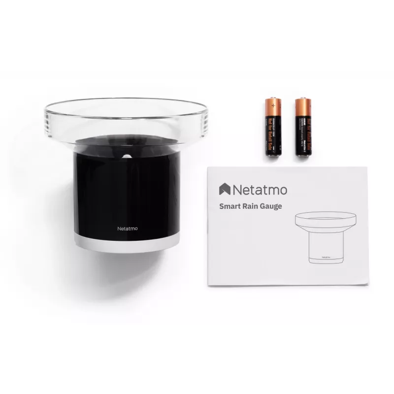 Netatmo Smart Rain Gauge, ar bateriju, AAA, 1,5 V, 130 mm, 130 mm, 110 mm