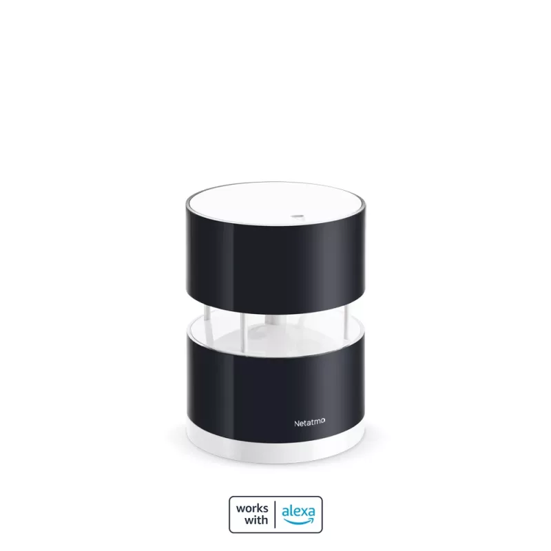 Netatmo Smart Anemometer, Vēja ātrums, Bezvadu, Wi-Fi, 0 - 45 m/s, 100 m, Melna, Caurspīdīga