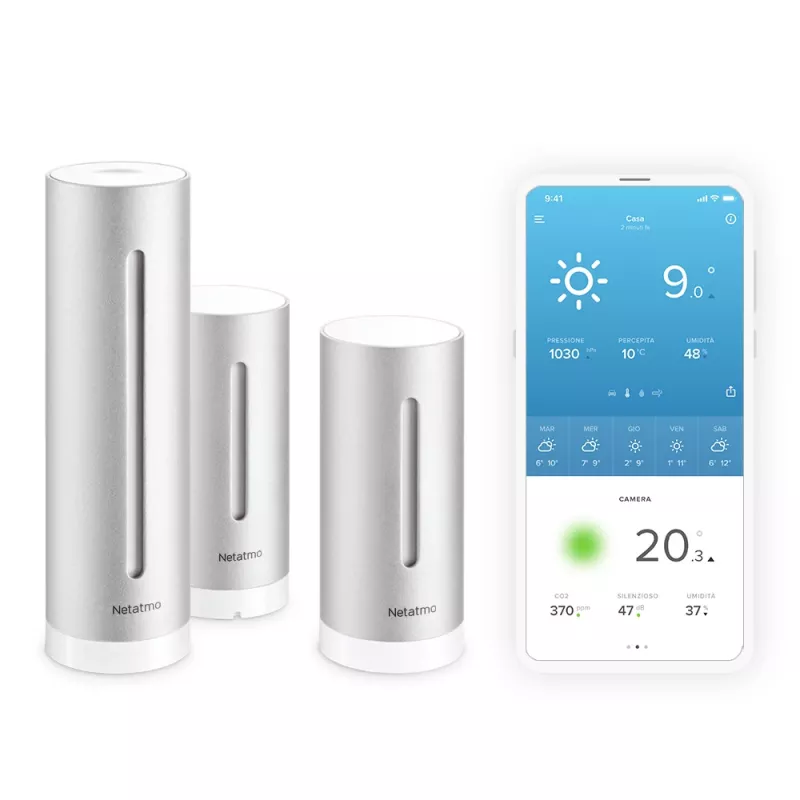 Netatmo iekštelpu komplekts “Viedā mājas laika stacija + papildu viedais iekštelpu modulis”