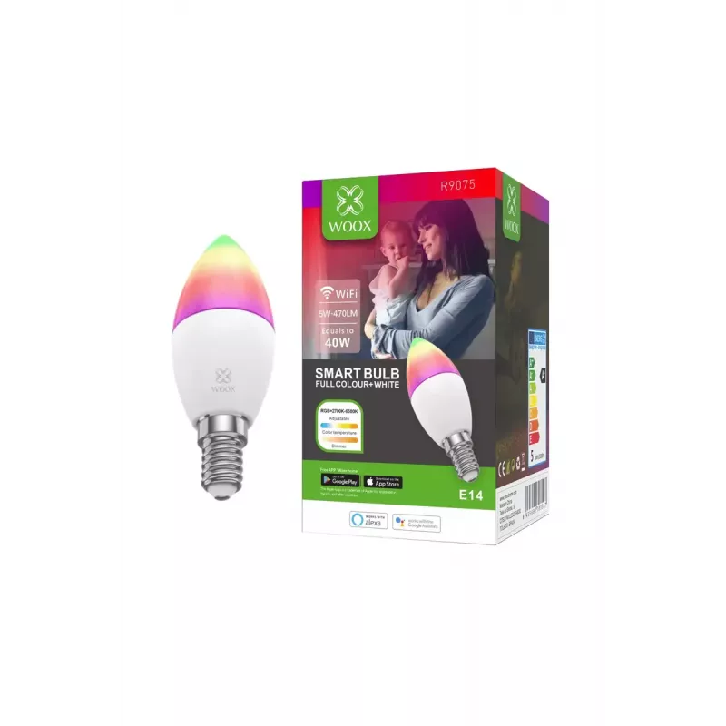 Viedā spuldze WOOX R9075 Wi-Fi 5 W Balta