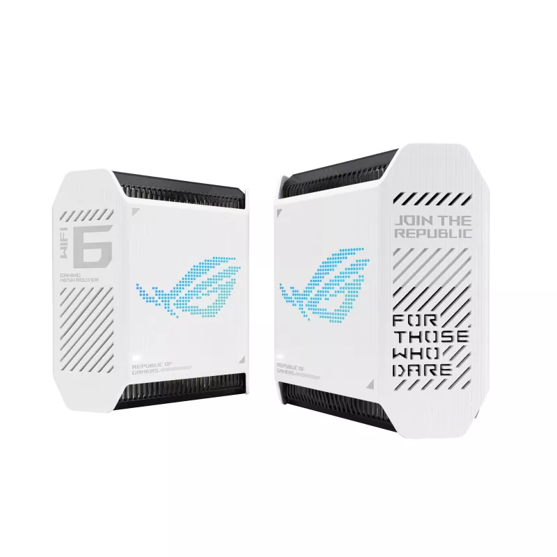 ASUS ROG Rapture GT6 (W-2-PK) Tri-band (2.4 GHz / 5 GHz / 5 GHz) Wi-Fi 6 (802.11ax) Balts 4 Iekšējās