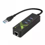 Techly IDATA USB-ETGIGA-3U2 klēpjdatora dokstacija/portu replikators USB 3.2 Gen 1 (3.1 Gen 1) Type-A Melns