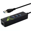 Techly IDATA USB-ETGIGA-3U2 klēpjdatora dokstacija/portu replikators USB 3.2 Gen 1 (3.1 Gen 1) Type-A Melns
