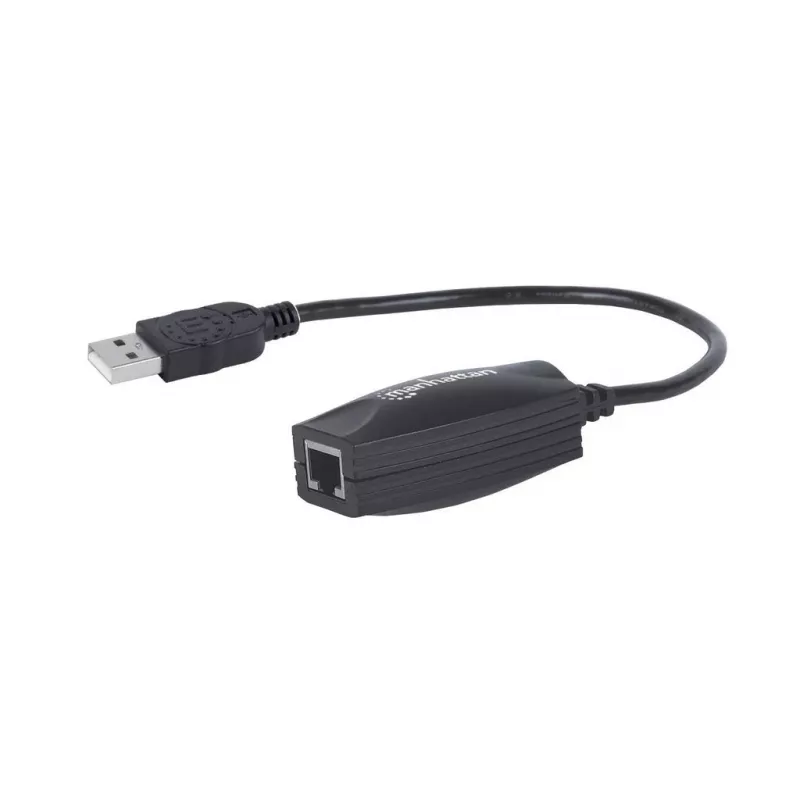 Manhattan USB-A līnijas pagarinātājs, lietošanai ar RJ45 tīkla kabeli (nav iekļauts), pagarina USB ierīci līdz 60 m, kopnes barošana, piemēroti Cat5e/Cat6/Cat6A RJ45 tīkla kabeļi, melns, trīs gadu garantija