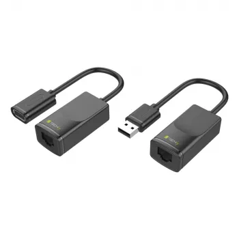 Techly IUSB-EXTENDTY2 kabeļa savienotāju adapteris RJ-45 USB 2.0 Type-A melns