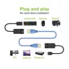 Techly IUSB-EXTENDTY2 kabeļa savienotāju adapteris RJ-45 USB 2.0 Type-A melns
