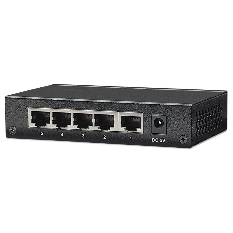 Intellinet 5 portu Gigabit Ethernet komutators, galda izmēra, metāla korpuss, IEEE 802.3az (Energoefektīvs Ethernet)