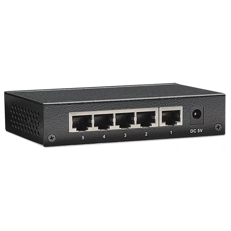 Intellinet 5 portu Gigabit Ethernet komutators, galda izmēra, metāla korpuss, IEEE 802.3az (Energoefektīvs Ethernet)