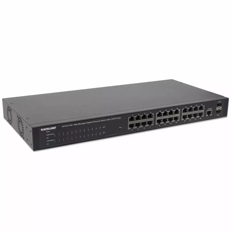 Pārvaldāms slēdzis Intellinet 24 portu Gigabit Ethernet PoE+