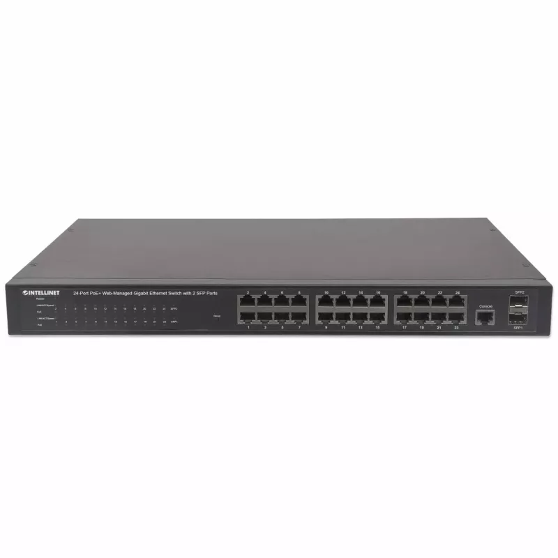 Pārvaldāms slēdzis Intellinet 24 portu Gigabit Ethernet PoE+