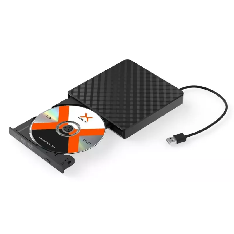 External DVD Optical Drive KRUX KRX0071 USB 3.0 Portable — DVD±RW, USB‑powered
