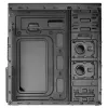 Datora korpuss Akyga AK13BK Micro Tower — ATX/Micro-ATX, 3×3,5 collu nodalījumi, 3×2,5 collu nodalījumi, augšējais barošanas bloks, USB 3.2 Gen1×2, maks. GPU 385 mm, melns