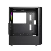 PC korpuss GEMBIRD Fornax 400X Midi Tower melns — ATX, rūdītais stikls, RGB ventilatori, 4x 2,5 collu nodalījumi, 2x USB 3.0