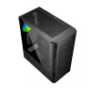 PC korpuss GEMBIRD Fornax 400X Midi Tower melns — ATX, rūdītais stikls, RGB ventilatori, 4x 2,5 collu nodalījumi, 2x USB 3.0