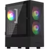 Datora korpuss KRUX VAKO KRX0132 ATX melns — rūdītais stikls, RGB, atbalsta Mini‑ATX, GPU līdz 31 cm, CPU dzesētājs līdz 15,9 cm
