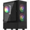 Datora korpuss KRUX VAKO KRX0132 ATX melns — rūdītais stikls, RGB, atbalsta Mini‑ATX, GPU līdz 31 cm, CPU dzesētājs līdz 15,9 cm
