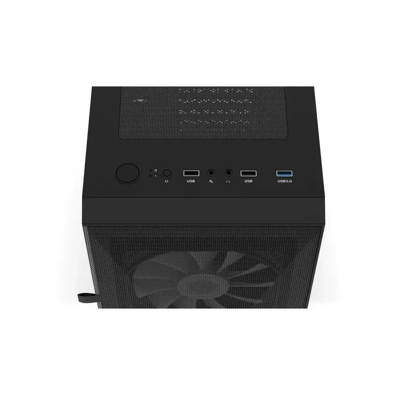 Datora korpuss KRUX VAKO KRX0132 ATX melns — rūdītais stikls, RGB, atbalsta Mini‑ATX, GPU līdz 31 cm, CPU dzesētājs līdz 15,9 cm