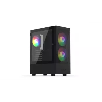 Datora korpuss KRUX VAKO KRX0132 ATX melns — rūdītais stikls, RGB, atbalsta Mini‑ATX, GPU līdz 31 cm, CPU dzesētājs līdz 15,9 cm