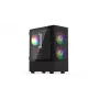 Datora korpuss KRUX VAKO KRX0132 ATX melns — rūdītais stikls, RGB, atbalsta Mini‑ATX, GPU līdz 31 cm, CPU dzesētājs līdz 15,9 cm