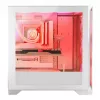 PC korpuss MODECOM VOLCANO EXPANSE S APEX ARGB Midi Tower balts — rūdīts stikls, ARGB, atbalsta micro ATX, GPU līdz 430 mm