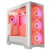 PC korpuss MODECOM VOLCANO EXPANSE S APEX ARGB Midi Tower balts — rūdīts stikls, ARGB, atbalsta micro ATX, GPU līdz 430 mm