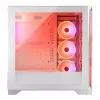 PC korpuss MODECOM VOLCANO EXPANSE S APEX ARGB Midi Tower balts — rūdīts stikls, ARGB, atbalsta micro ATX, GPU līdz 430 mm