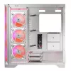 PC korpuss MODECOM VOLCANO EXPANSE S APEX ARGB Midi Tower balts — rūdīts stikls, ARGB, atbalsta micro ATX, GPU līdz 430 mm