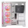 PC korpuss MODECOM VOLCANO EXPANSE S APEX ARGB Midi Tower balts — rūdīts stikls, ARGB, atbalsta micro ATX, GPU līdz 430 mm