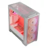 PC Case MODECOM VOLCANO EXPANSE T APEX ARGB MIDI balta — rūdīts stikls, ARGB, USB-C, atbalsta micro-ATX, GPU līdz 430 mm