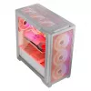 PC Case MODECOM VOLCANO EXPANSE T APEX ARGB MIDI balta — rūdīts stikls, ARGB, USB-C, atbalsta micro-ATX, GPU līdz 430 mm