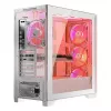 PC Case MODECOM VOLCANO EXPANSE T APEX ARGB MIDI balta — rūdīts stikls, ARGB, USB-C, atbalsta micro-ATX, GPU līdz 430 mm