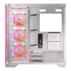 PC Case MODECOM VOLCANO EXPANSE T APEX ARGB MIDI balta — rūdīts stikls, ARGB, USB-C, atbalsta micro-ATX, GPU līdz 430 mm