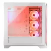 PC Case MODECOM VOLCANO EXPANSE T APEX ARGB MIDI balta — rūdīts stikls, ARGB, USB-C, atbalsta micro-ATX, GPU līdz 430 mm