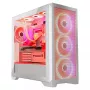 PC Case MODECOM VOLCANO EXPANSE T APEX ARGB MIDI balta — rūdīts stikls, ARGB, USB-C, atbalsta micro-ATX, GPU līdz 430 mm